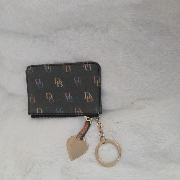 Dooney & Bourke Gray Multicolor Logo Keychain Wallet - Picture 2 of 6